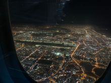 Flying by the Palm, downtown Dubai and DXB.