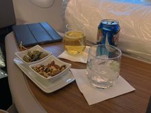 Post departure snack. No champagne glasses were loaded. 