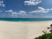 View of the beach the first day that we arrived ... it was empty after the hurricane. 