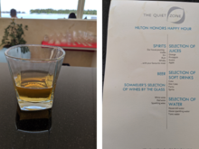 Happy hour drinks menu
