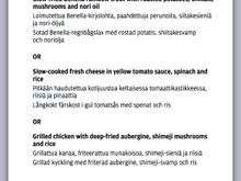 Finnair menu HEL-LAX