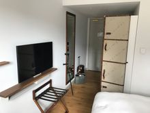 Hallway and full sized mirror