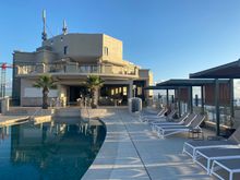 Outdoor pool with bar