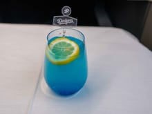 Scifi Cosmos 2.0: gin, lactic acid drink, blue curacao syrup, tonic water