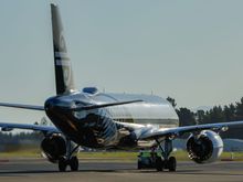 Air New Zealand ZK-NHF, a A320-271neo, on pushback before departure to Melbourne Australia, Monday 5 May 2025.