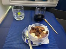 Ice cream and wine for dessert