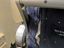 Ripped lining of the back of seat in front of mine