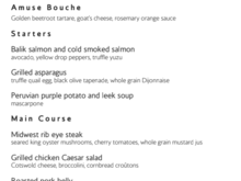 DINNER MENU