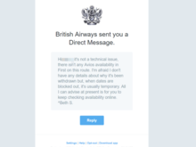 Response from BA Twitter Team