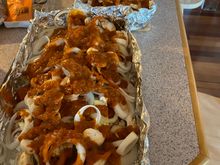 Baked striped bass