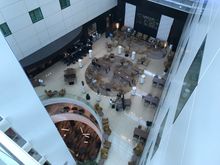 Bar is on level A visible from atrium