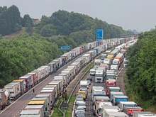 (This is Kent, England after Brexit border controls went into effect)