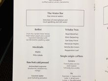 Drinks menu