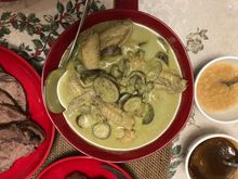 Chicken green curry experiment by girl friend 