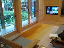 Another view of the main room from the other side. Garden to the left, to the right is a large tatami room where meals are served.