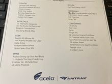 Drinks menu