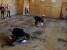 happened across a dance class for kids on a Sunday morning.  Kids practice / test flexibility by picking up the tissues with their teeth