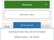 9250 avios for 491miles flight...