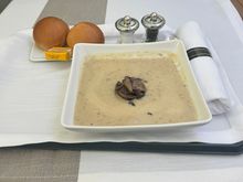The FA asked if I was ready for dessert and I said yes, but is there soup. Indeed there was. It was decent. 