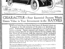 Ad by Kokomo-based constructor Hayes, claiming to be America's first commercial car manufacturer. ([url=https://upload.wikimedia.org/wikipedia/commons/3/3f/Haynesautocompanyadbreedersgazettemagmay1919.jpg]full size[/url])