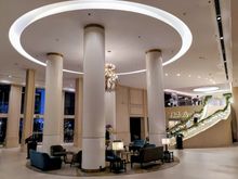 The lobby area of the Easton hotel, which is quite grand, in Ho Chi Minh City 