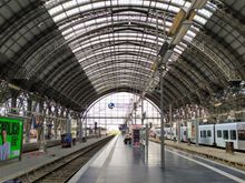 On the platform at Frankfurt Hauptbahnhof (Main station)