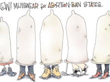 Instead of going to all the trouble of banning abortion, the good men of Alabama, Missouri, and Mississippi, etc., could simply abstain from having sex with their womenfolk. Short of that, the menswear industry will surely help them to dress in a way that would help them avoid unwanted pregnancies.
https://www.philly.com/opinion/cartoons/abortion-alabama-missouri-mississippi-20190522.html