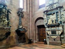 These monumental tomb stones were forward at the front of Mainz cathedral 