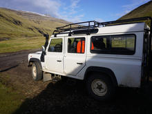 Guests are driven to the restaurant in an old Defender