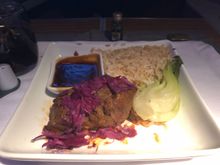 For the 'main plate," I had the Korean-braised short ribs. It tasted way better than it looks in the picture. Very flavorful, especially with the accompanying bulgogi sauce.  The meat itself was very soft and tender--I was cutting it with my fork. I wasn't a fan of the shredded red cabbage on top--it was overwhelming on the palate given the beef and sauce were very flavorful on their own. 