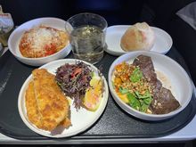 Flat iron steak, chicken Milanese, lasagna 

