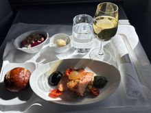 Salmon loin - excellent! Served at room temperature, similar to smoked salmon. 
