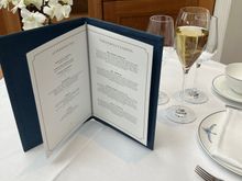Afternoon tea menu + glass of champagne