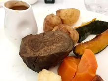 The offending item - allegedly filet steak, but surely an ice hockey puck…..