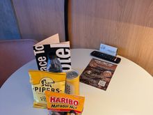 The welcome amenity already in the room with a nice handwritten note from the hotel manager. There was also a card for a 10% discount at the top-floor restaurant, Plates. The breakfast is also served here.
