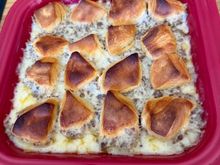 Biscuits and gravy casserole this morning. 
