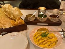 Pappadums and chaat.