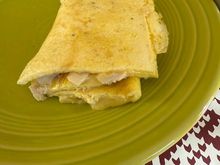 Still working on the leftovers - smoked Gouda and turkey omelet. 