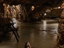 Underground steam grotto where the temp & humidity changed the deeper you went