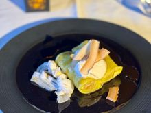 Pandan crepes with coconut cream palm sugar syrup. 10/10 for me