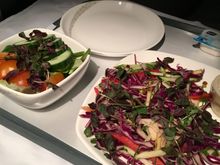 LHR-PEK, Dinner.
Average.
Starter (salad with side salad). The Main salad dish tasted ok once sauce added.