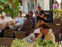 One of the café restaurants along the 