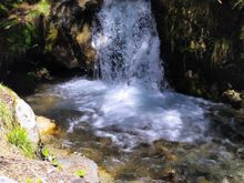 Occasionally the watercourse (bisse) plunges down a small waterfall 