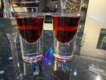 ginja (ginjinha?) — cherry liqueur — yum!
(the server at the tapas bar comped us these for Valentines’ Day)