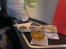 Pre-departure drinks and snacks. 