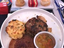 Beef Tournedos. A bit overcooked.