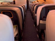 Peaceful vibe of the business cabin as I returned to my seat 