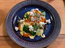 Nikkei is supposed to mean a Japanese emigrant also. This is Tiradito, a Japanese Peruvian dish, a cross between sashimi and ceviche, with a bit of Scandi caviar on top.