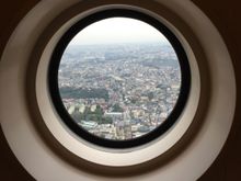 Bathroom Porthole on the 65th floor of the Royal Park Hotel in Minatomorai Yokohama