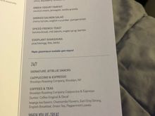 Mint breakfast menu du jour.